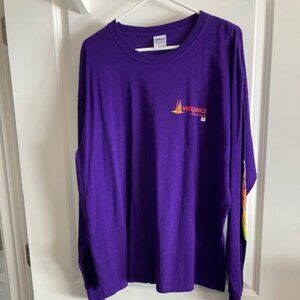 Long sleeve tee with racing flames on sleeve- NEW
